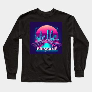 Vaporwave 80s Brisbane Long Sleeve T-Shirt